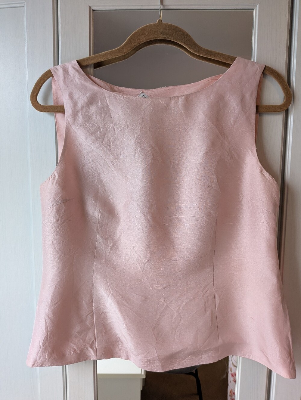 Vintage Silk Top Sleeveless Medium - Large Size 10